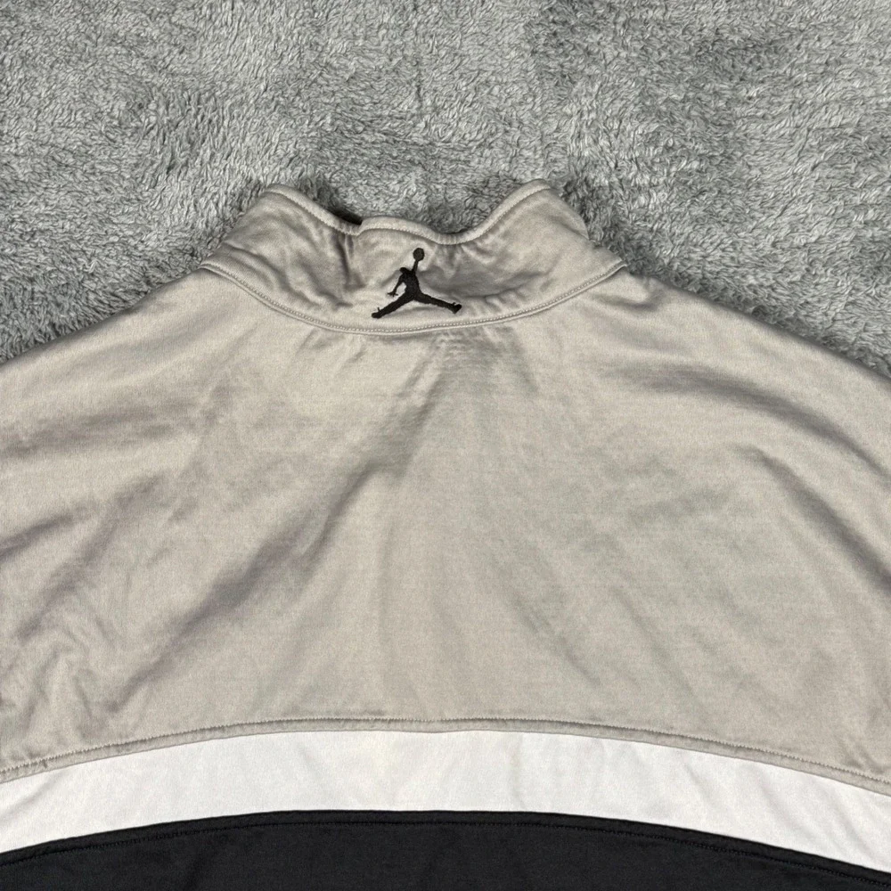 Vintage Jordan HOUGH 2XL Mens Quarter Zip Pullover Shirt Black Gray Athletic‎